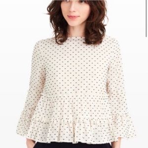 Club Monaco Dot Ruffle Tiered Blouse Size XS